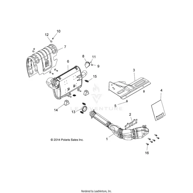 Engine: Exhaust System - 2015 Polaris Rzr 4 900 1