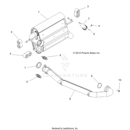 Engine: Exhaust System - 2015 Polaris Rzr 570 1