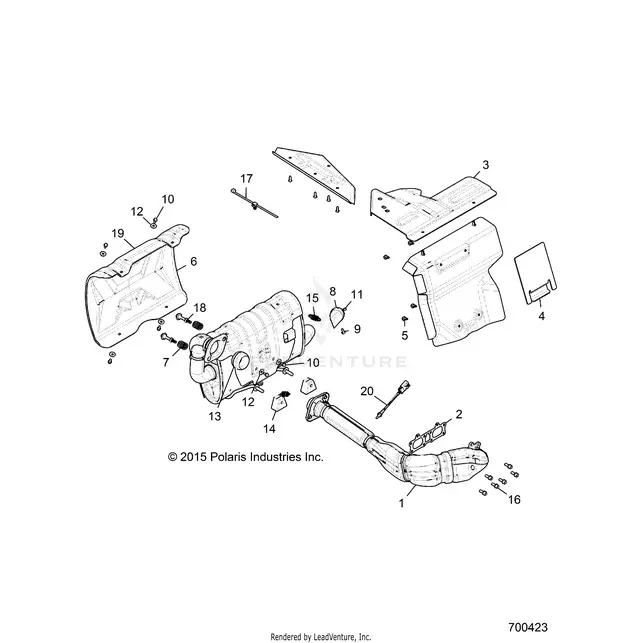 Engine: Exhaust System - 2016 Polaris Rzr S 1000 Eps 1