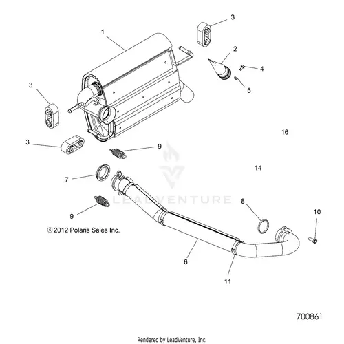 Engine: Exhaust System - 2017 Polaris Rzr 570 S 1