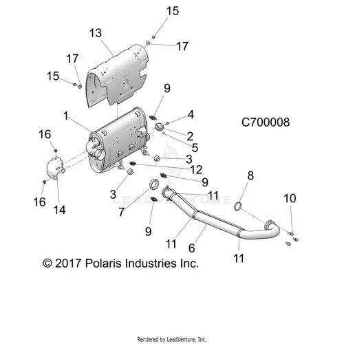 Engine: Exhaust System - 2018 Polaris Rzr 570 1