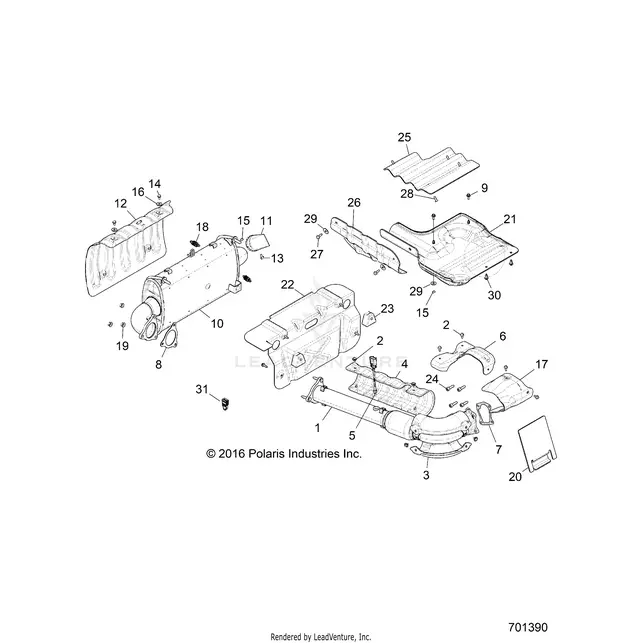 Engine: Exhaust System - 2018 Polaris Rzr Xp 4 Turbo 1