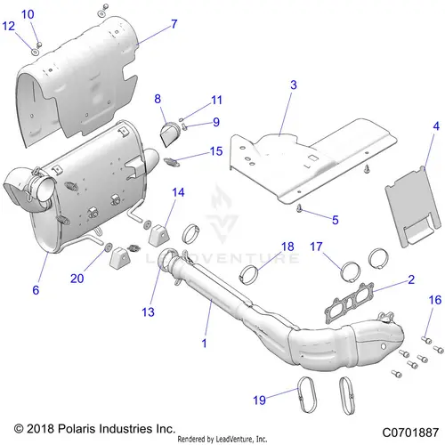 Engine: Exhaust System - 2020 Polaris Rzr 900 Eps Ride Command 1