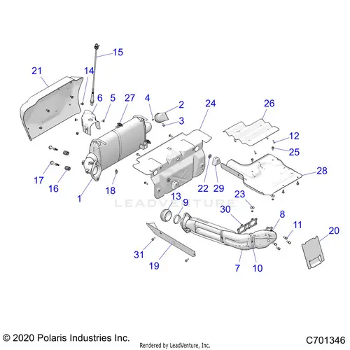 Engine: Exhaust System - 2021 Polaris Rzr Xp 1000 Trails & Rocks 1