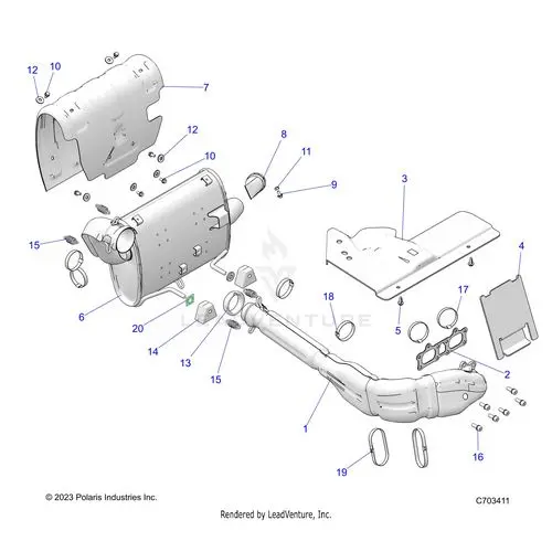 Engine: Exhaust System - 2024 Polaris Rzr 900 Trail S 1