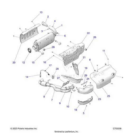 Engine: Exhaust System - 2026 Polaris Rzr Xp S 1000 Sport 1