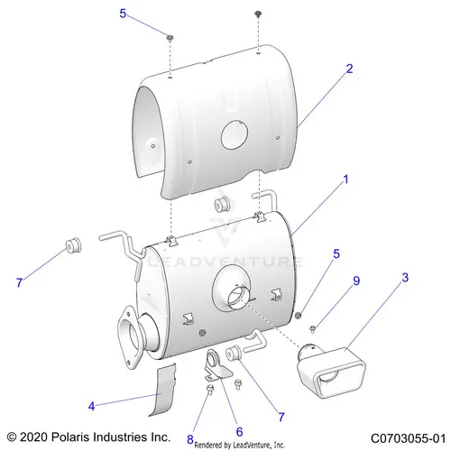 Engine: Exhaust System Silencer And Related - 2022 Polaris Rzr Pro R 4 Sport 1