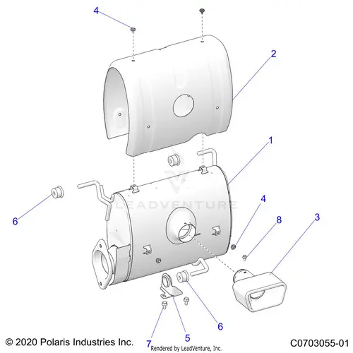 Engine: Exhaust System Silencer And Related - 2023 Polaris Rzr Pro R 4 Sport 1