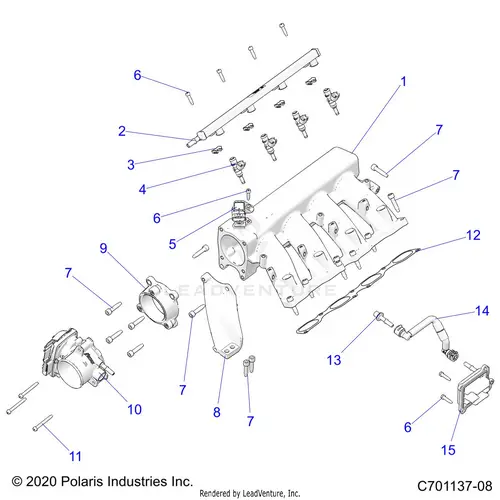 Engine: Intake Manifold Fuel Rail - 2022 Polaris Rzr Pro R Sport/Premium 1