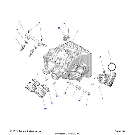 Engine: Intake Manifold Throttle Body Fuel Rail - 2025 Polaris Rzr Xp 1000 Premium 1