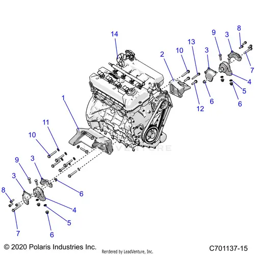 Engine: Mounting & Long Block (2) - 2023 Polaris Rzr Pro R Ultimate 1