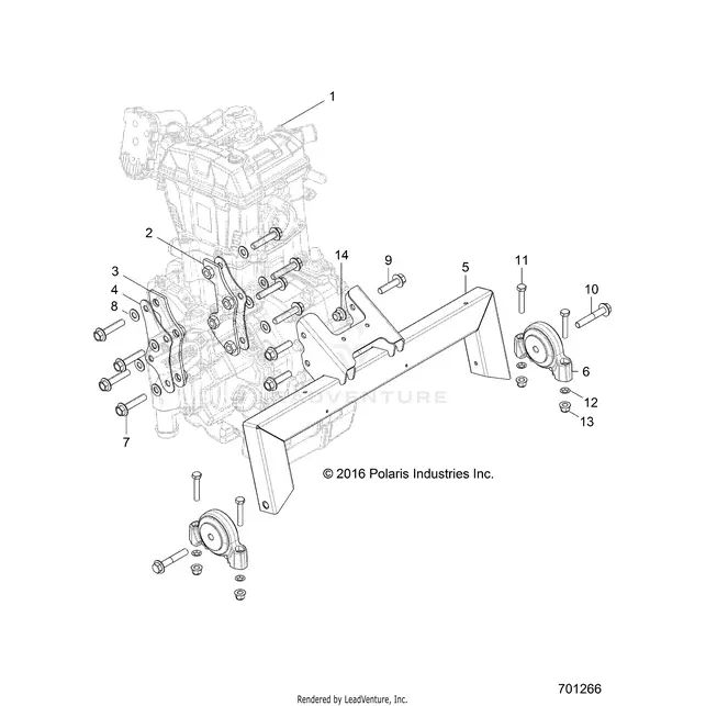 Engine: Mounting & Long Block - 2017 Polaris Rzr 570 S 1