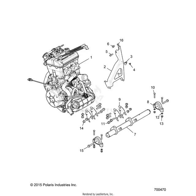 Engine: Mounting & Long Block - 2017 Polaris Rzr Xp Turbo 1