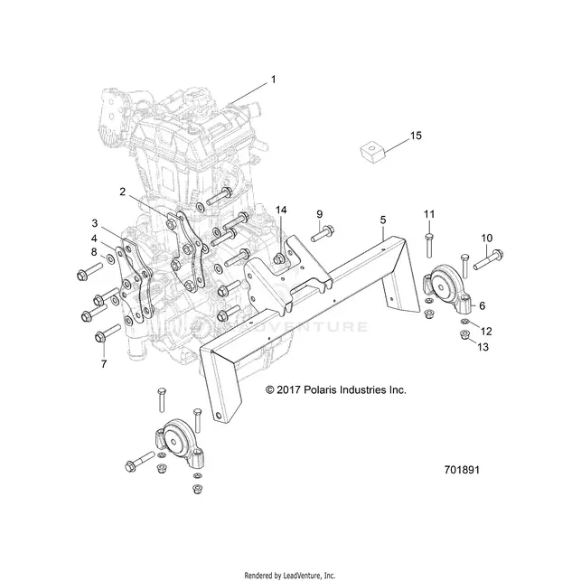 Engine: Mounting & Long Block - 2018 Polaris Rzr 570 1