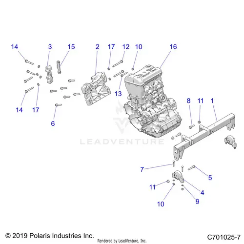 Engine: Mounting & Long Block - 2020 Polaris Rzr Trail 900 1