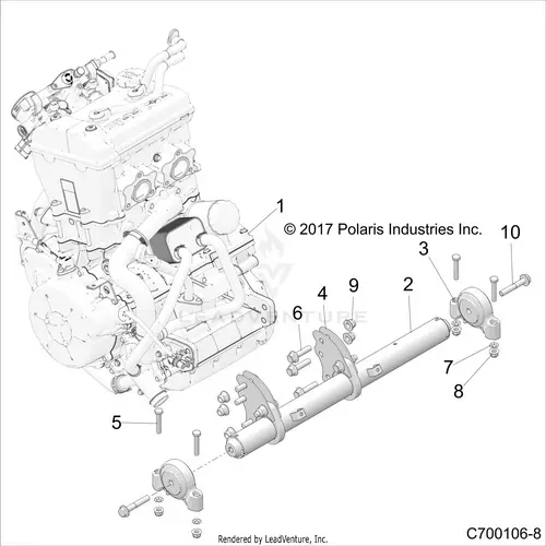 Engine: Mounting & Long Block - 2021 Polaris Rzr Rs1 Eps 1