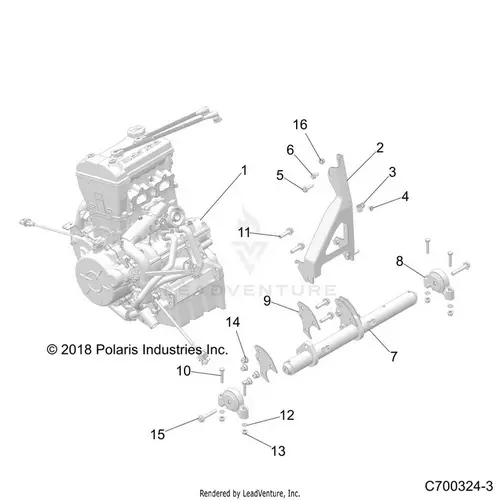 Engine: Mounting & Long Block - 2021 Polaris Rzr Xp 4 Turbo 1