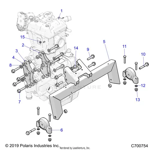 Engine: Mounting & Long Block - 2022 Polaris Rzr Trail 570 1