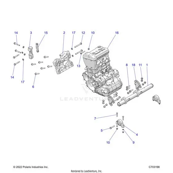 Engine: Mounting & Long Block - 2023 Polaris Rzr Xp 1000 Sport 1