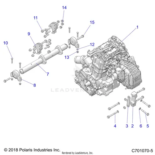 Engine: Mounting & Long Block - 2023 Polaris Rzr Xp 4 1000 Sport 1