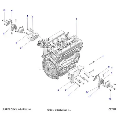 Engine: Mounting & Long Block - 2026 Polaris Rzr Pro R Race 1
