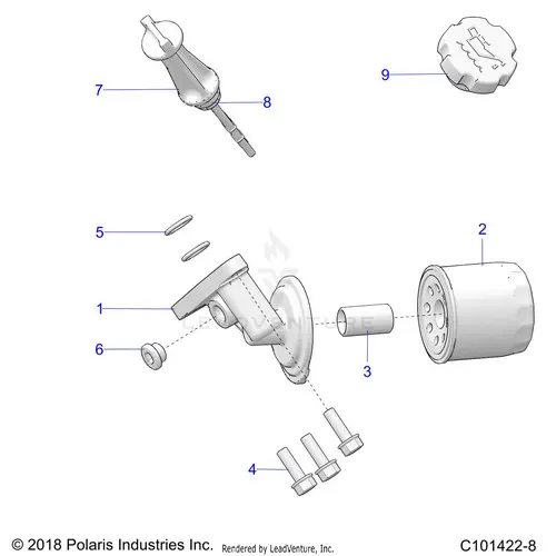 Engine: Oil Filter And Dipstick - 2021 Polaris Rzr Trail 1