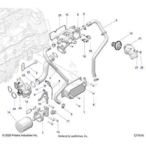 Engine: Oil Filter Oil Cooler And Thermastat - 2025 Polaris Rzr Pro R Race 1