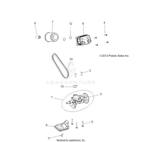 Engine: Oil Pump And Oil Cooler - 2015 Polaris Rzr 4 900 1