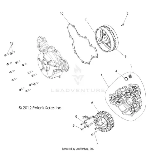 Engine: Stator And Cover - 2015 Polaris Rzr 4 900 1