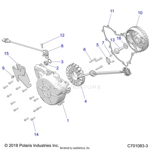 Engine: Stator And Cover - 2020 Polaris Rzr S 1000 Eps 1