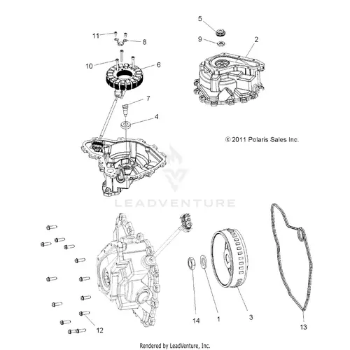 Engine: Stator Cover And Flywheel - 2016 Polaris Rzr 570 1