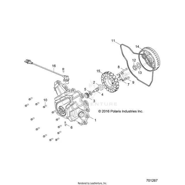 Engine: Stator Cover And Flywheel - 2017 Polaris Rzr 570 1