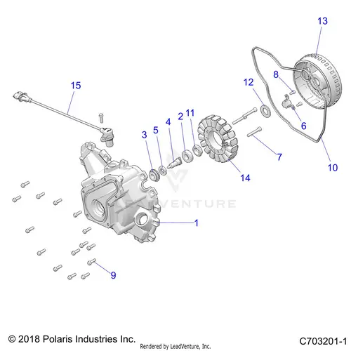 Engine: Stator Cover And Flywheel - 2020 Polaris Rzr 570 1