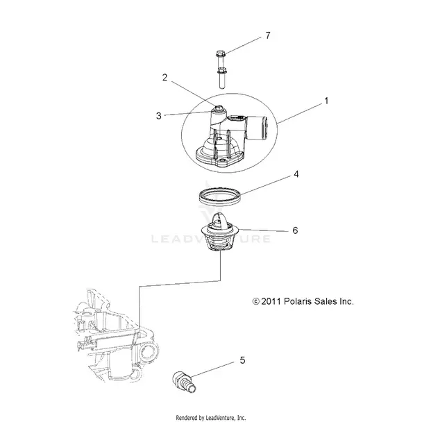 Engine: Thermostat And Cover - 2015 Polaris Rzr 570 1