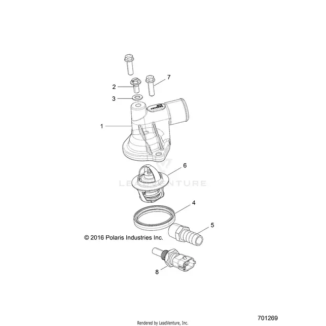 Engine: Thermostat And Cover - 2018 Polaris Rzr 570 Eps 1