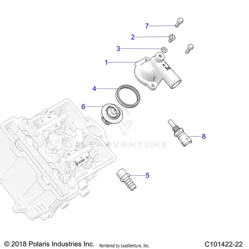 Engine: Thermostat And Cover - 2022 Polaris Rzr Trail 570 1