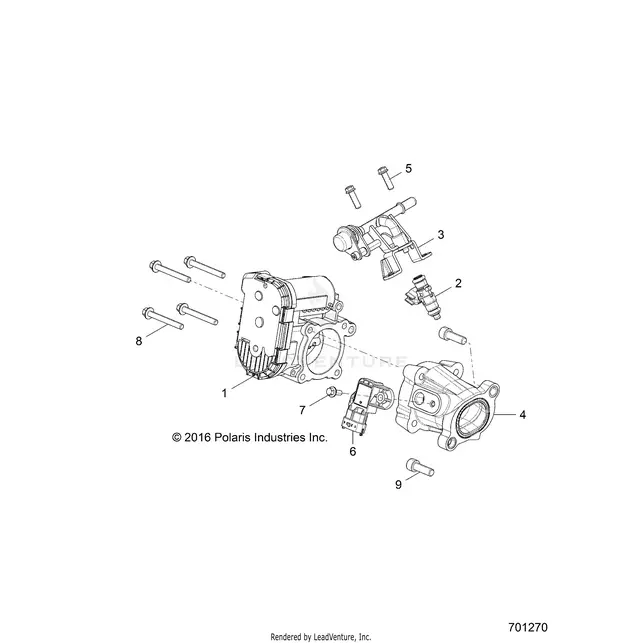 Engine: Throttle Body And Fuel Rail - 2019 Polaris Rzr 570 1