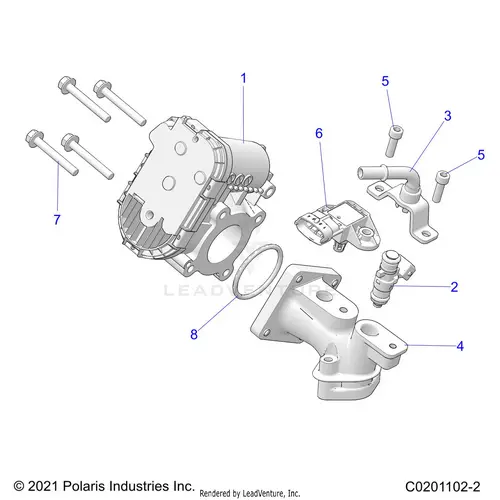 Engine: Throttle Body And Fuel Rail - 2023 Polaris Rzr 200 Evap 1