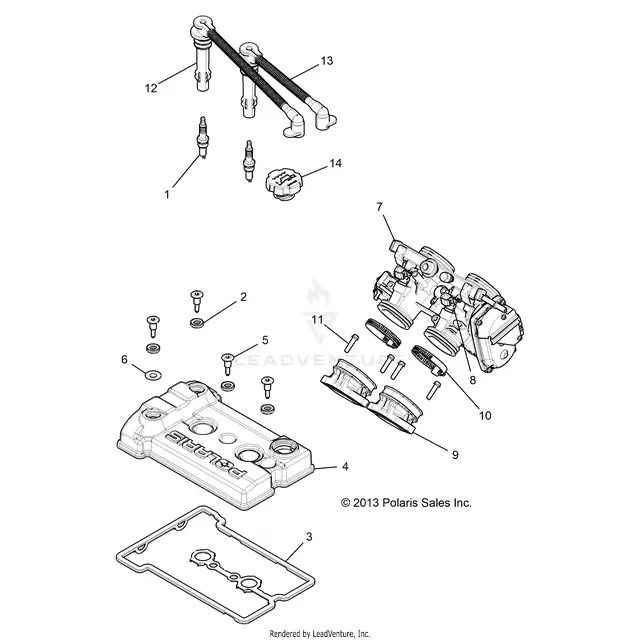 Engine: Throttle Body And Valve Cover - 2015 Polaris Rzr Xp 1000 1