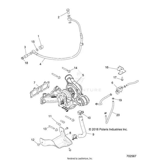 Engine: Turbo Charger Mounting - 2018 Polaris Rzr Xp Turbo S 1