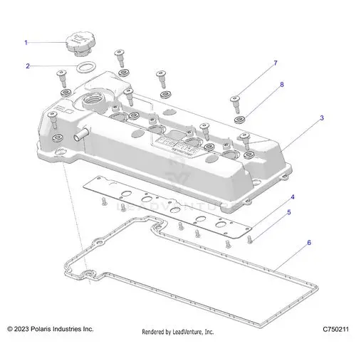 Engine: Valve Cover - 2025 Polaris Rzr Pro R Race 1