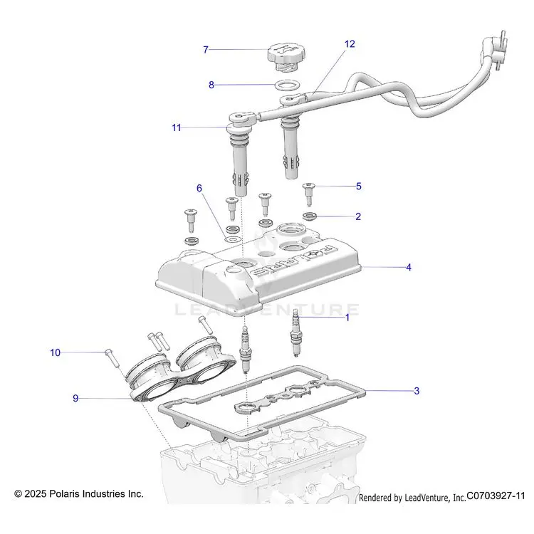 Engine: Valve Cover Throttle Body Adaptor &Spark Plugs - 2022 Polaris General Xp 1000 Hunter 1