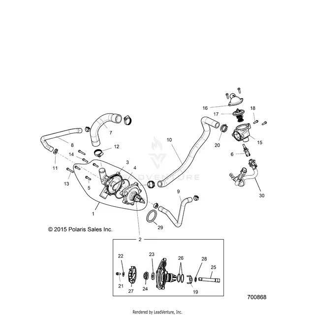 Engine: Waterpump And Bypass - 2016 Polaris Rzr Xp 1000 1