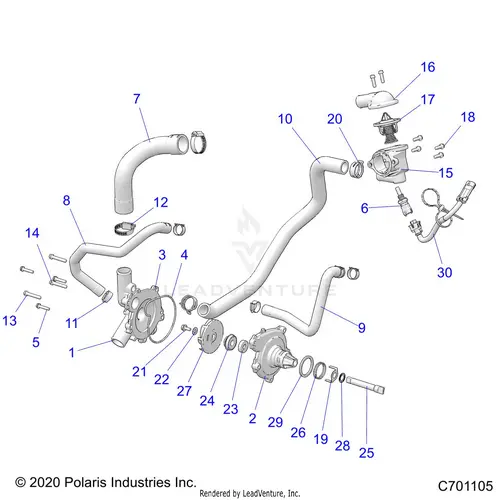 Engine: Waterpump And Bypass - 2020 Polaris Rzr S 4 1000 1