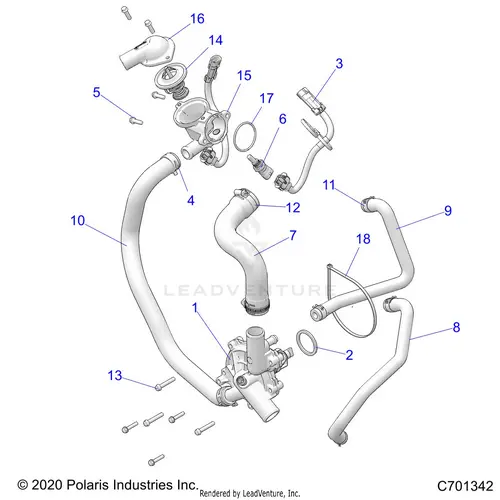 Engine: Waterpump And Bypass - 2023 Polaris Rzr Xp 4 1000 Premium Ride Command 1