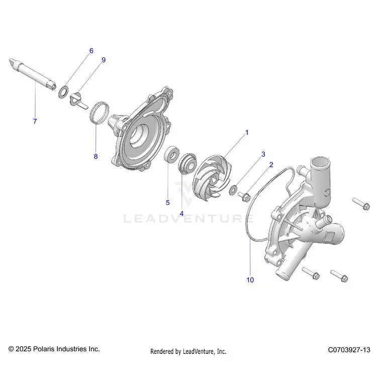 Engine: Waterpump Assembly - 2021 Polaris General 4 1000 Deluxe 1
