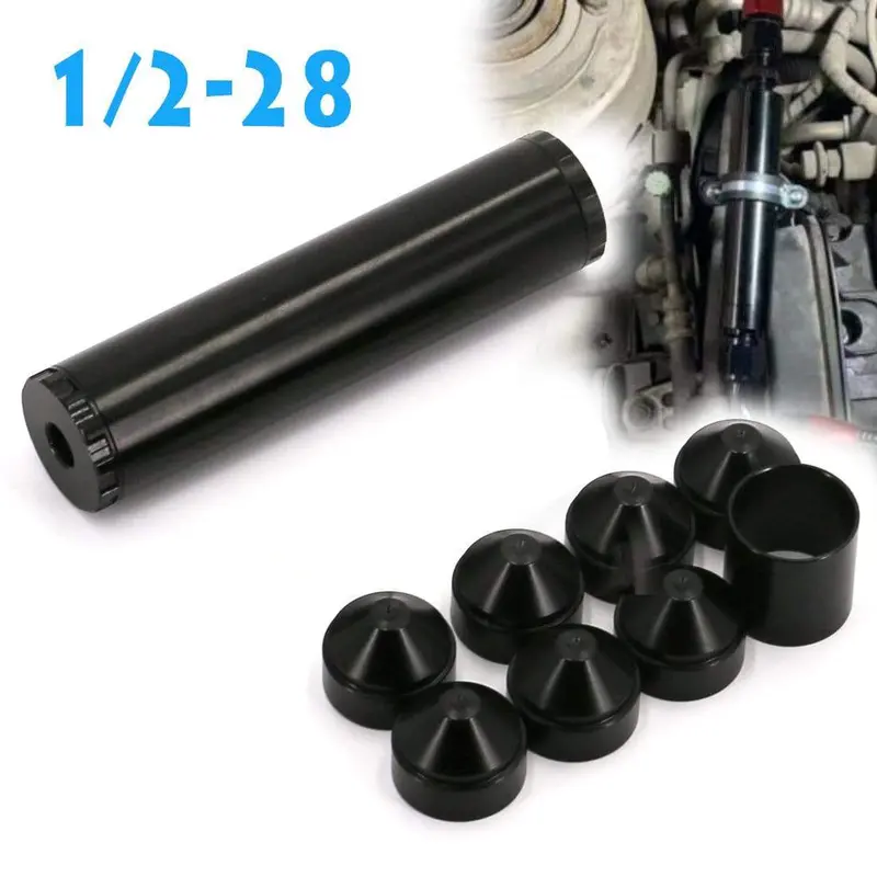 Fuel Filter 1/2 28" 5/8 24'' New Model 6 Inch Aluminum Titanium Black 1
