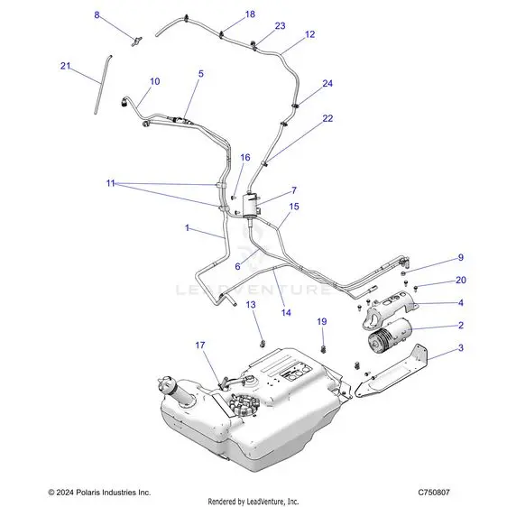Fuel: Systems & Fuel Lines Evap - 2024 Polaris Rzr Xp 4 1000 Sport 1
