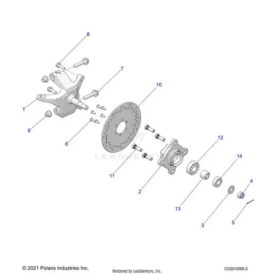 Steering: Front Hub And Spindle - 2024 Polaris Rzr 200 Evap 1
