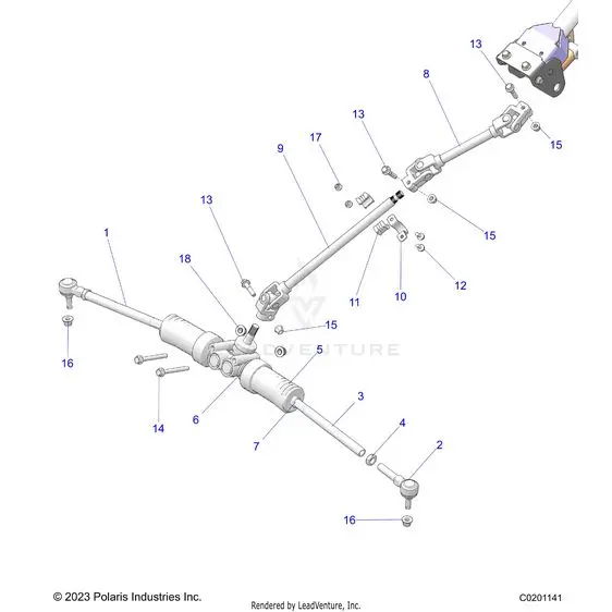 Steering: Lower - 2025 Polaris Rzr 200 Md 1